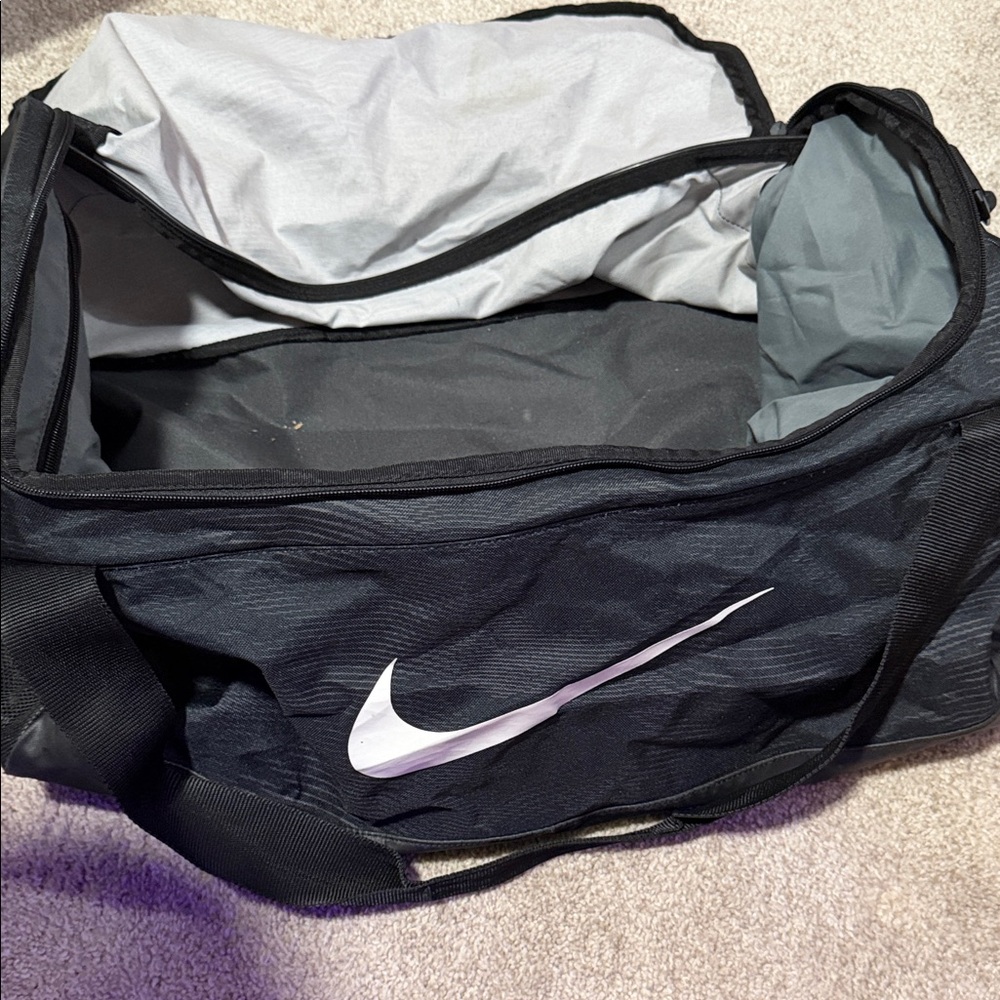 Nike Black and White Duffel Bag